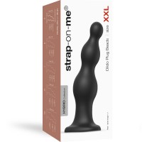 Fake Dildo Plug Beads-Black-XXL